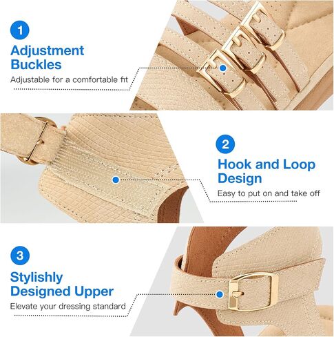 Dressy Womens Sandals Walking: Comfortable Breathable Insole Women Flat Sandal - Casual Adjustable Buckle Summer Outdoor Shoes in Saudi Arabia