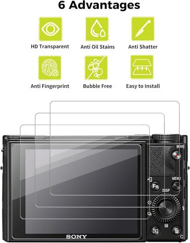 4 قطع لواقي شاشة الكاميرا Sony Alpha A7V A7 V A7R V 7R V A7RV A7M5، زجاج مقسى فائق النحافة 0.3 ملم، تغطية كاملة، فيلم عرض LCD، شفاف عالي الدقة، مضاد للخدش، خالي من الفقاعات in Kuwait