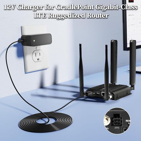 12V Charger for CradlePoint 170716-000 Wireless Router Power Supply Replacement for CradlePoint IBR900, IBR950, IBR600, IBR650 Series Router Power Cord Charging Cable in Kuwait