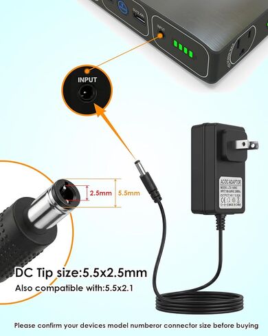 شاحن 14 فولت لسيارة Halo Bolt Car Jump Starter متوافق مع Halo Bolt 57720,58830,1201، ACDC 58830 Air Compact Portable Car Jump Starter Kit استبدال شاحن الطوارئ 126510 in Kuwait