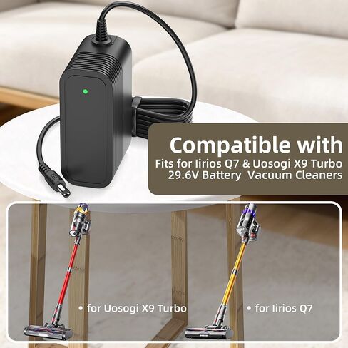 36V Charger Compatible with Uosogi X9 Turbo & Iirios Q7 29.6V Battery Cordless Vacuum Cleaners Power Adapter in Kuwait