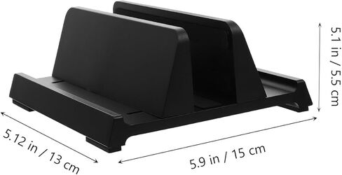 OSALADI Adjustable Abs Laptop and Tablet Vertical Stand with Single Slot, Universal Phone and Tablet Holder for Desk Use, Black Portable Computer Rack Compatible with Models in Kuwait
