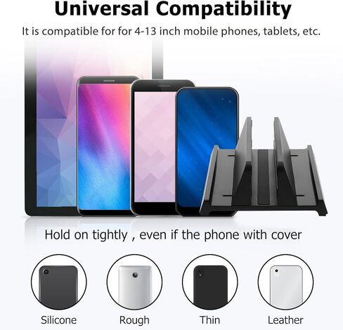 OSALADI Adjustable Abs Laptop and Tablet Vertical Stand with Single Slot, Universal Phone and Tablet Holder for Desk Use, Black Portable Computer Rack Compatible with Models in Kuwait