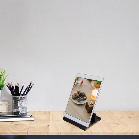 OSALADI Adjustable Abs Laptop and Tablet Vertical Stand with Single Slot, Universal Phone and Tablet Holder for Desk Use, Black Portable Computer Rack Compatible with Models in Kuwait