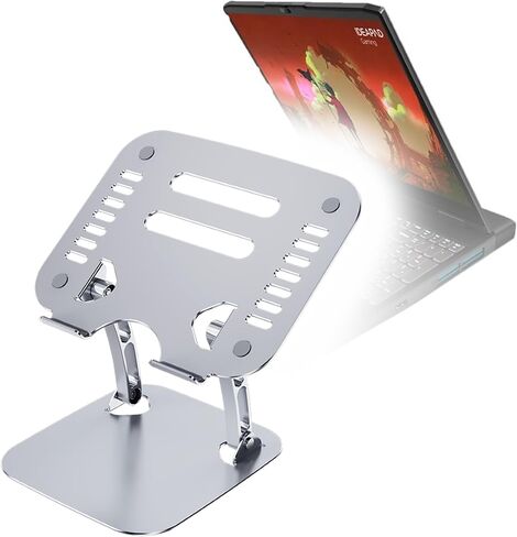 حامل وحامل BoxWave متوافق مع Lenovo IdeaPad Gaming 3i (15 بوصة - 82SB) - حامل VersaView التنفيذي، زاوية عرض معدنية مريحة قابلة للتعديل - فضي معدني in Kuwait