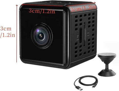 كاميرا مراقبة منزلية ZEZEFUFU Mini Wireless WiFi 1080p، كاميرا رؤية ليلية لملحقات المكتب المنزلي in Kuwait