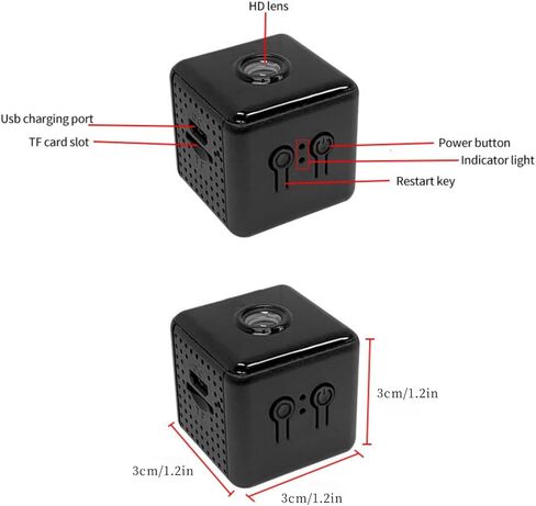 كاميرا مراقبة منزلية ZEZEFUFU Mini Wireless WiFi 1080p، كاميرا رؤية ليلية لملحقات المكتب المنزلي in Kuwait
