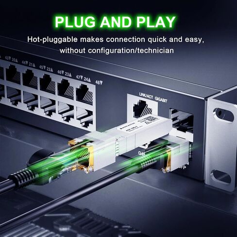 4 Pack 1.25G RJ45 Optical Module 1000Base-T SFP Copper Transceiver 100M with Cat5e/6/6a/7 for Cisco for Fortinet for Ubiquiti for Netgear for Mikrotik for D-Link for Meraki and More Plug and Play in Kuwait