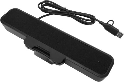 مشبك/حامل على شريط سماعات سطح المكتب مع USB A C | صوت ستيريو سلكي 10 وات لكتم صوت التحكم في مستوى الصوت لشاشة الكمبيوتر in Kuwait