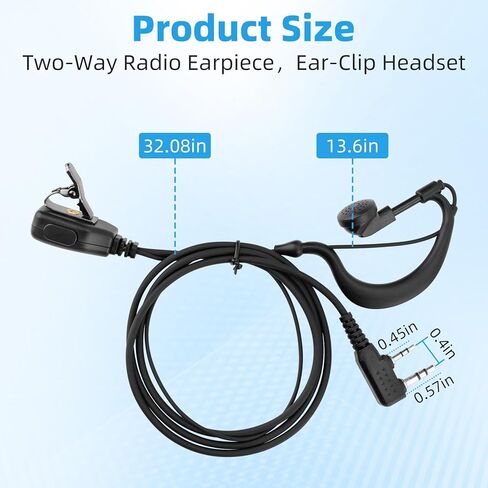 Two-Way Radio Earpiece Compatible with Midland Ear-Clip Headset for Midland Walkie Talkie Earpiece，Walkie Talkie Headphones Fit for Midland All GXT, LXT and G-Series，2 Pack in Kuwait