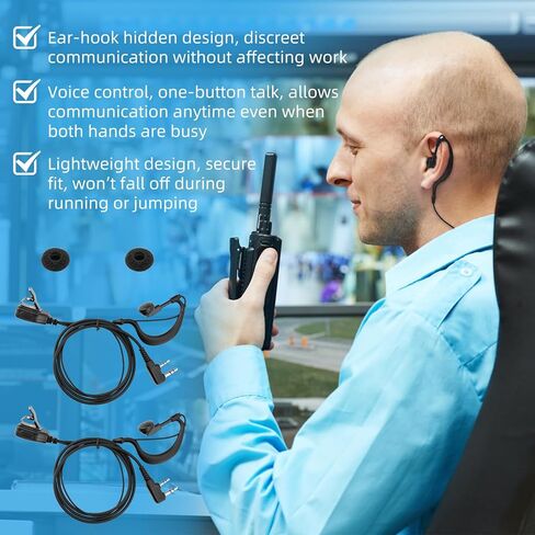 Two-Way Radio Earpiece Compatible with Midland Ear-Clip Headset for Midland Walkie Talkie Earpiece，Walkie Talkie Headphones Fit for Midland All GXT, LXT and G-Series，2 Pack in Kuwait