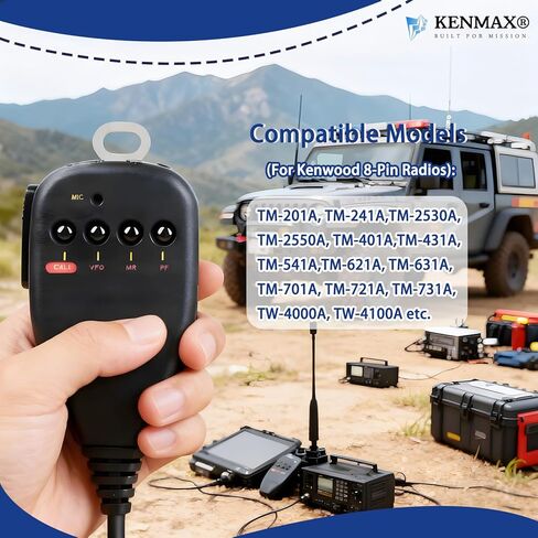 MC-44 Style 8 Pin Replacement Microphone for Kenwood Mobile Radios, Hand Mic Compatible with TM-241A TM-721A TM-731A TM-621A TM-2530A TM-2550A TW-4000A TW-4100A in Kuwait