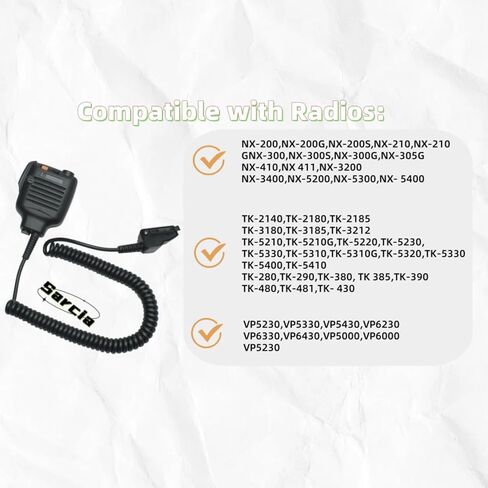 NX5200 Lapel Mic and P25 Acoustic Tube Earpiece Set Compatible with Kenwood Nexedge NX200 NX300 NX-5200 NX5300 TK380 TK-390 TK-2180 TK-3180 P25 Two Way Radios in Kuwait