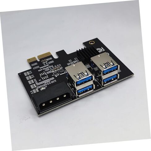 Pci e USB 3.0 Riser Card Pci Express Expansion Adapter with 4 e Slots for Desktop Computer Computing and Gaming Accessories in Kuwait
