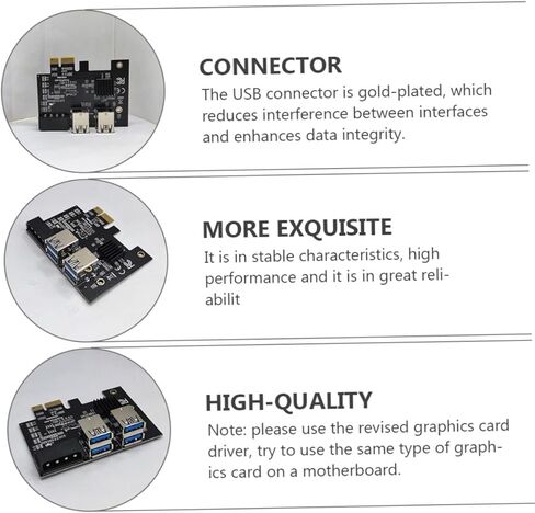 Pci e USB 3.0 Riser Card Pci Express Expansion Adapter with 4 e Slots for Desktop Computer Computing and Gaming Accessories in Kuwait