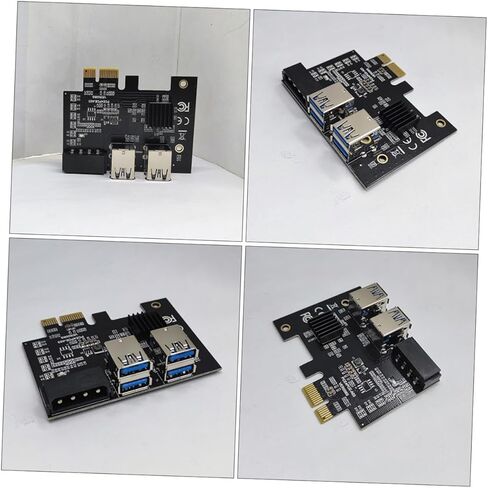 Pci e USB 3.0 Riser Card Pci Express Expansion Adapter with 4 e Slots for Desktop Computer Computing and Gaming Accessories in Kuwait
