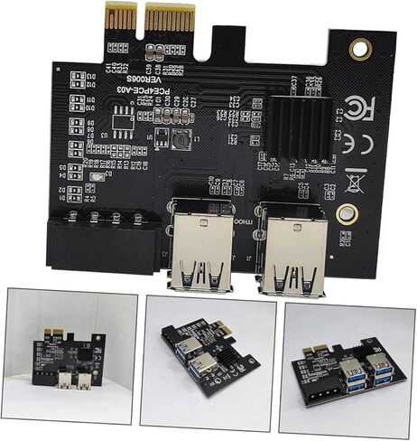 Pci e USB 3.0 Riser Card Pci Express Expansion Adapter with 4 e Slots for Desktop Computer Computing and Gaming Accessories in Kuwait