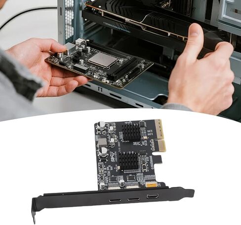 بطاقة توسيع PCIE من النوع C، USB 3.0 بسرعة 10 جيجابت في الثانية مع دعم DisplayPort 4K بسرعة 60 هرتز، ومحول اللوحة الأمامية ذو 3 منافذ لأجهزة الكمبيوتر المكتبية in Kuwait