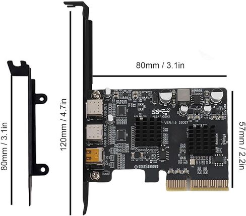 بطاقة توسيع PCIE من النوع C، USB 3.0 بسرعة 10 جيجابت في الثانية مع دعم DisplayPort 4K بسرعة 60 هرتز، ومحول اللوحة الأمامية ذو 3 منافذ لأجهزة الكمبيوتر المكتبية in Kuwait