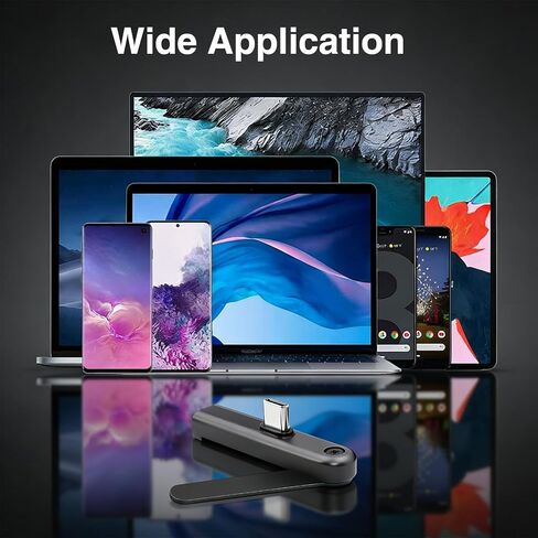 Duttek 240W USB C محول الزاوية اليمنى مع موسع حامل الهاتف القابل للطي، محول USB C ذكر إلى أنثى 90 درجة، للهاتف، واستخدام مكتب الكمبيوتر اللوحي، والألعاب المحمولة، والبث، والاستخدام المكتبي، Gun Gray-2 Pack in Kuwait