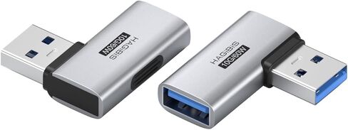 USB 3.2 Adapter 2 Pack, 90 Degree Right and Left Angle USB A Male to Female Connector OTG Adapter Cable Extender for Laptops Charger PC Car Mouse Keyboard (Side Back) in Kuwait