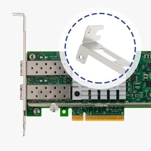 قطعتان من دعامة منخفضة المستوى متوافقة مع Intel X520-DA2 X520-SR2 E10G42BTDA E10G42BFSR 10GbE ثنائي المنفذ SFP + بطاقات محول الشبكة in Kuwait