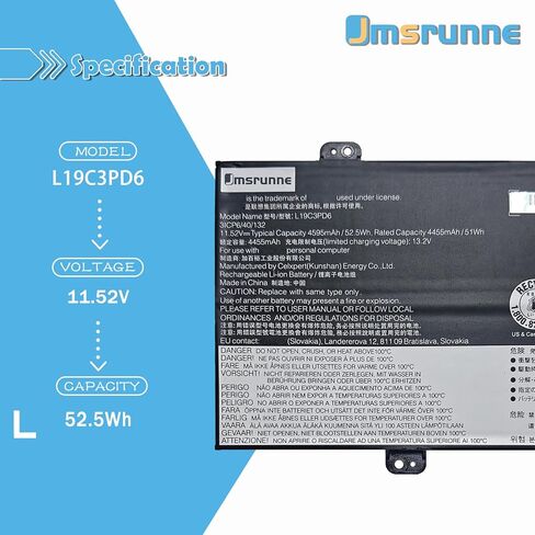 L19C3PD6 L19M3PD6 Laptop Battery Replacement for Lenovo IdeaPad Flex 5-15IIL05 5-14ALC05 5-15ITL05 5-15ALC05 5-14IIL05 5-14ITL05 Series L19L3PD6 L19D3PD6 SB10X49078 5B10X49073 11.52V 52.5Wh in Kuwait