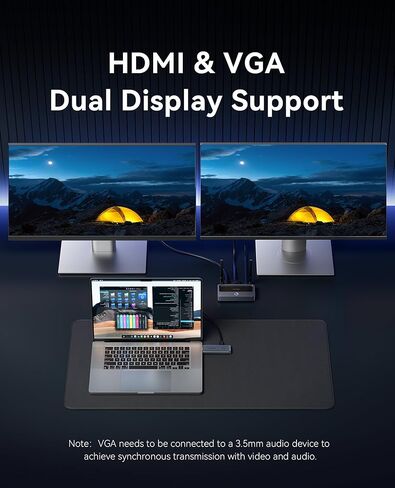 VENTION Wireless HDMI Transmitter and Receiver 165FT/50M, [Support VGA Input], 1080P@60Hz Plug & Play, 5G Wireless HDMI Extender for Streaming Video & Audio to Monitor from Laptop/Pc/Tv Box/Projector in Kuwait