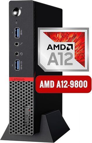 Lenovo ThinkCentre M715Q Mini Tiny Desktop PC, AMD PRO A12-9800E, 8GB RAM, 256GB SSD, Displayport, RJ-45, WiFi, Bluetooth, Windows 11 Pro (Renewed) in Kuwait