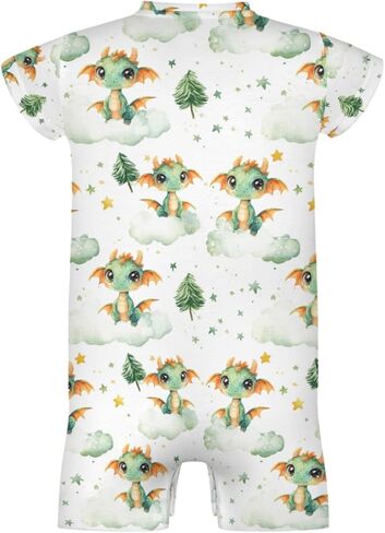 Cute Dragon Castle Knight Horse Baby Romper Fairytale Dragons Trees Leaves Cloud Summer Outfit in Saudi Arabia