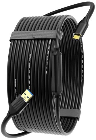 كابل USB 3.0 A إلى C نشط بطول 10 أمتار (30 قدمًا)، رقاقة معززة للإشارة مدمجة للبيانات عالية السرعة 5 جيجابت في الثانية، سلك تمديد USB 3.0 مُصنف داخل الحائط للواقع الافتراضي والمراقبة والألعاب ومؤتمرات الفيديو والكمبيوتر الشخصي والمزيد in Kuwait