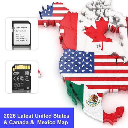 أحدث بطاقة SD للملاحة لعام 2026 لمازدا CX-5 - KMV666EZ1C، بطاقة SD للملاحة بخرائط GPS المتوافقة مع Mazda CX5 2024-2025، CX30 2024، CX90 2023-2025، بطاقات SD Mazda CX5 المحدثة للولايات المتحدة الأمريكية/CAN/MEX in Kuwait