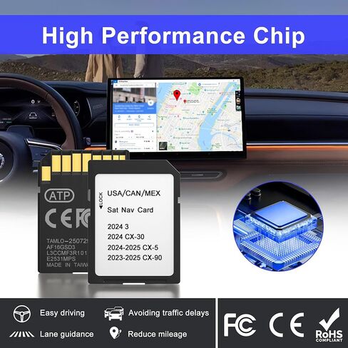 أحدث بطاقة SD للملاحة لعام 2026 لمازدا CX-5 - KMV666EZ1C، بطاقة SD للملاحة بخرائط GPS المتوافقة مع Mazda CX5 2024-2025، CX30 2024، CX90 2023-2025، بطاقات SD Mazda CX5 المحدثة للولايات المتحدة الأمريكية/CAN/MEX in Kuwait