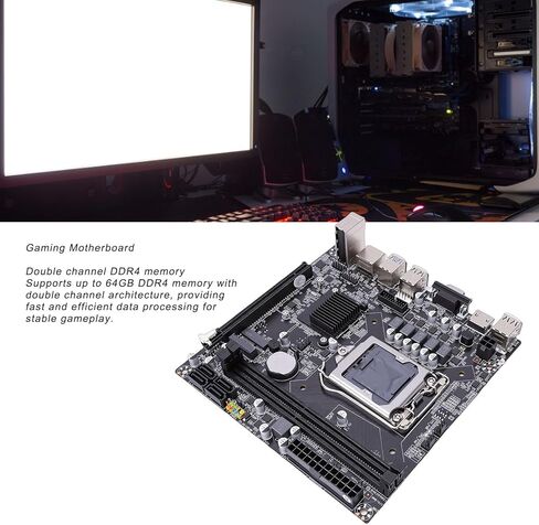 Yoidesu H110 Gaming Motherboard Dual Channel DDR4 Motherboard LGA 1151 Mini ITX Form Factor M.2 NVMe SATA3.0 Support for 6th 7th 8th Generation Processors in Kuwait
