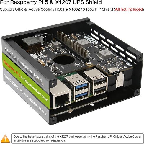 Geekworm X1207-C1 حافظة معدنية لـ Raspberry Pi 5 وX1207/ X1208 UPS Shield in Kuwait