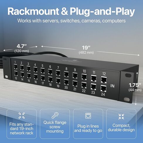 واقي شبكة إيثرنت مزود بـ 24 منفذًا - متوافق مع PoE++ وGigabit - Tupavco TP224 in Kuwait