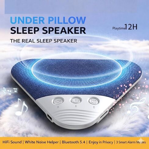 Pillow Speakers for Sleeping, 2026 Upgraded Bluetooth Under Pillow Speaker with White Noise Timer for Side Sleepers Adults Kids (Blue) in Kuwait