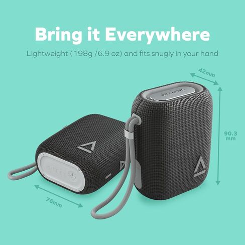 مكبر صوت بلوتوث 5.3 محمول مقاوم للماء من Creative MUVO Flex مزود بتقنية Auracast، عمر بطارية يصل إلى 10 ساعات، مقاوم للماء IP67، وأداء جهير قوي (أسود) in Kuwait