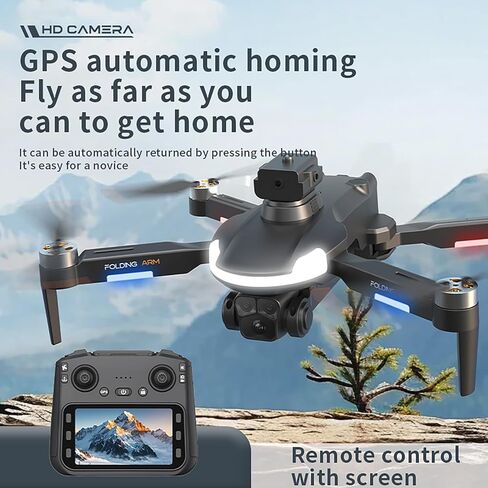 طائرة بدون طيار CZ20 مع كاميرا WIFI 720P، طقم طائرة بدون طيار FPV عالي الدقة، طائرة رباعية المروحية RC قابلة للطي مع محرك بدون فرش، مع 3 بطاريات، مفتاح واحد للإقلاع/الأرض، تثبيت الارتفاع، قلب 360 درجة، تدفق بصري، جهاز تحكم عن بعد مع شاشة in Kuwait