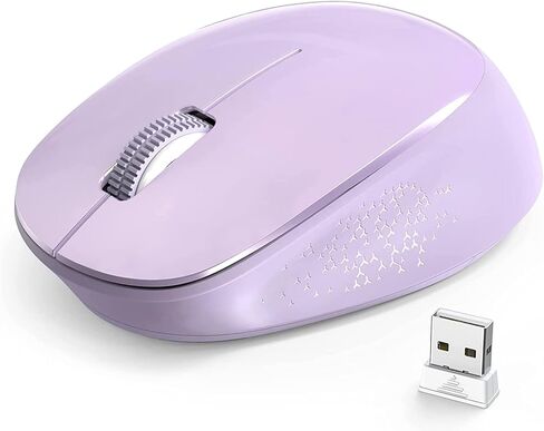 YXLILI Wireless Mouse for Laptop Ergonomic Computer Cordless Mice Portable Silent Optical Mouse with USB Receiver, 1600DPI for Laptop Windows Chromebook Mac Notebook Desktop (Purple) in Kuwait