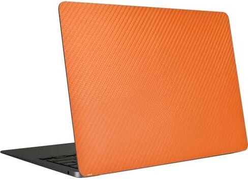 غلاف كمبيوتر محمول من Skinit متوافق مع جهاز MacBook Air 13in (2020) - تصميم من مادة ألياف الكربون البرتقالية المتخصصة in Kuwait