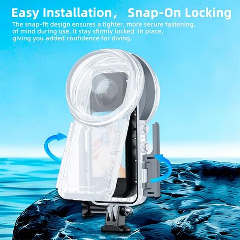 SHOOT Waterproof Case for Insta360 X5 Action Camera, Waterproof up to 50M/164FT, Underwater Shooting with 12pcs Anti-for Inserts Protective Case for Insta360 X5 Accessories in Kuwait