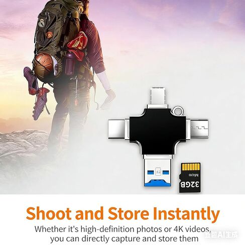 Diymore 4 في 1 USB 3.0 وUSB-C إلى محول قارئ بطاقات SD، نقل بيانات عالي السرعة لأجهزة MacBook Pro وiPad Pro وSamsung Notebook وDell XPS in Kuwait