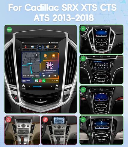 4G+64GB Android 13 Car Radio Stereo for Cadillac ATS XTS SRX CTS 2013-2018: 9.7" Touch Screen Head Unit with Android 13/CarPlay/Android Auto/GPS Navigation/Bluetooth/FM/DSP Radio/AHD Backup Camera in Kuwait