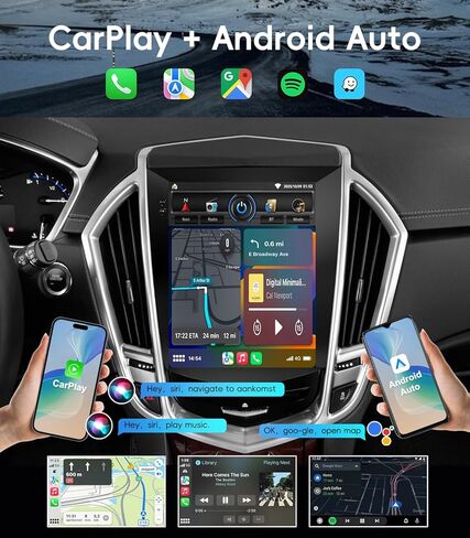4G+64GB Android 13 Car Radio Stereo for Cadillac ATS XTS SRX CTS 2013-2018: 9.7" Touch Screen Head Unit with Android 13/CarPlay/Android Auto/GPS Navigation/Bluetooth/FM/DSP Radio/AHD Backup Camera in Kuwait
