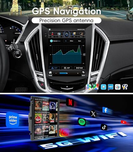 4G+64GB Android 13 Car Radio Stereo for Cadillac ATS XTS SRX CTS 2013-2018: 9.7" Touch Screen Head Unit with Android 13/CarPlay/Android Auto/GPS Navigation/Bluetooth/FM/DSP Radio/AHD Backup Camera in Kuwait