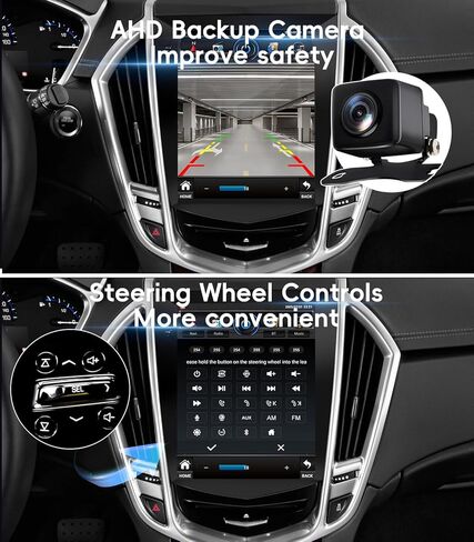 4G+64GB Android 13 Car Radio Stereo for Cadillac ATS XTS SRX CTS 2013-2018: 9.7" Touch Screen Head Unit with Android 13/CarPlay/Android Auto/GPS Navigation/Bluetooth/FM/DSP Radio/AHD Backup Camera in Kuwait
