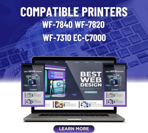 استبدال خراطيش الحبر المعاد تصنيعها لخراطيش الحبر Epson 812XL Combo Pack 812 XL لطابعة Workforce Pro WF-7840 WF-7820 WF-7310 EC-C7000 10 عبوات in Kuwait