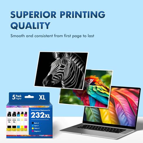 232XL 232 XP-4200 خراطيش الحبر مجموعة التحرير والسرد استبدال المعاد تصنيعها لخراطيش الحبر 232 XL لطابعة Epson XP4200 XP 4200 XP4205 Workforce WF-2930 XP-4205 WF-2950 (5 Pack-2BKCMY) in Kuwait