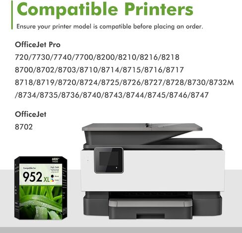952 952XL Ink Cartridges Combo Pack Replacement for 952 XL Ink Cartridges Work for OfficeJet Pro 8710 7740 8715 8210 8720 8703 OfficeJet 8702 Printers, 4-Pack (Black/Cyan/Magenta/Yellow) in Kuwait
